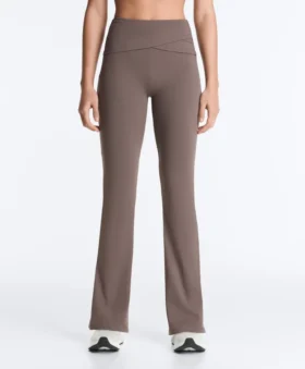 Pantalon évasé à taille haute Comfortlux à taille drapée