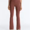 Pantalon évasé à taille haute Comfortlux à taille drapée Pantalon évasé à taille haute Comfortlux à taille drapée