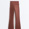 Pantalon évasé à taille haute Comfortlux à taille drapée Pantalon évasé à taille haute Comfortlux à taille drapée
