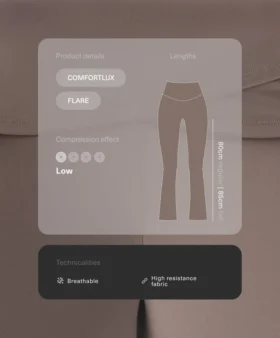 Pantalon évasé à taille haute Comfortlux à taille drapée