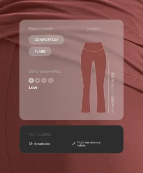 Pantalon évasé à taille haute Comfortlux à taille drapée
