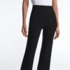 Pantalon évasé taille haute effet néoprène Pantalon évasé taille haute effet néoprène