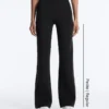 Pantalon évasé taille haute effet néoprène Pantalon évasé taille haute effet néoprène