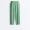 Pantalons capri en piqué avec passants de ceinture en coton Pantalons capri en piqué avec passants de ceinture en coton