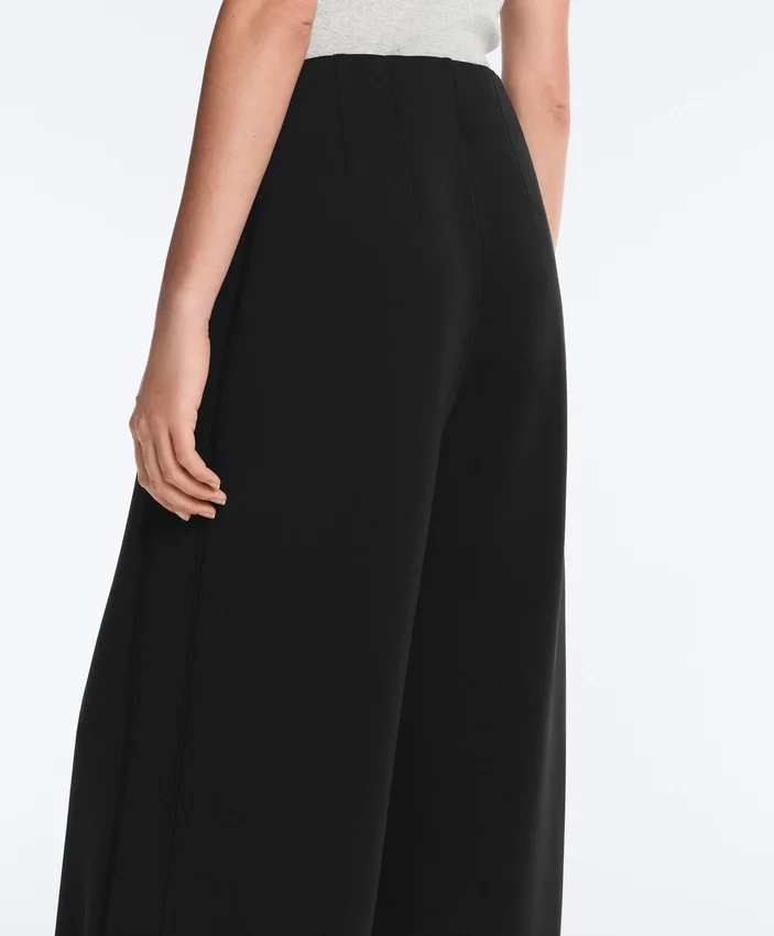 Pantalons à jambes larges en modal Soft Touch et ourlet ajouré Pantalons à jambes larges en modal Soft Touch et ourlet ajouré