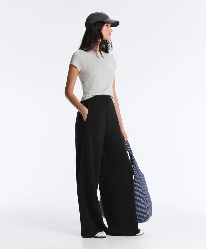 Pantalons à jambes larges en modal Soft Touch et ourlet ajouré Pantalons à jambes larges en modal Soft Touch et ourlet ajouré