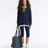 Pull à col en V en maille torsadée 100 % coton Pull à col en V en maille torsadée 100 % coton