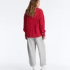 Pull à col en V en maille torsadée 100 % coton Pull à col en V en maille torsadée 100 % coton