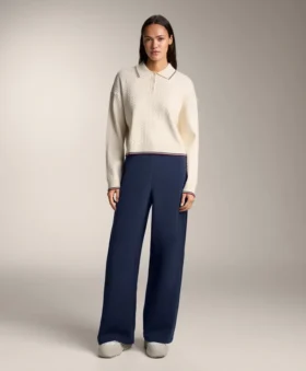 Pull à col roulé en maille torsadée