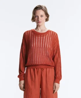 Pull en maille ajourée à côtes