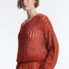 Pull en maille ajourée à côtes Pull en maille ajourée à côtes