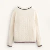 Pull en maille à mini-torsades et col en V Pull en maille à mini-torsades et col en V