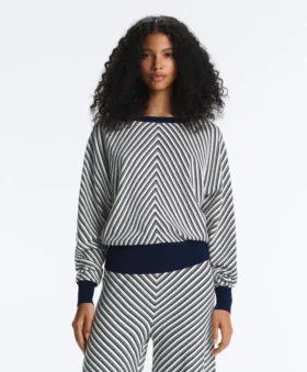 Pull en maille à rayures diagonales
