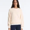 Pull en maille torsadée 100 % coton Pull en maille torsadée 100 % coton