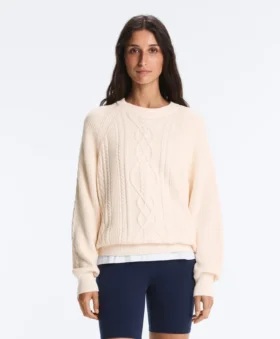 Pull en maille torsadée 100 % coton