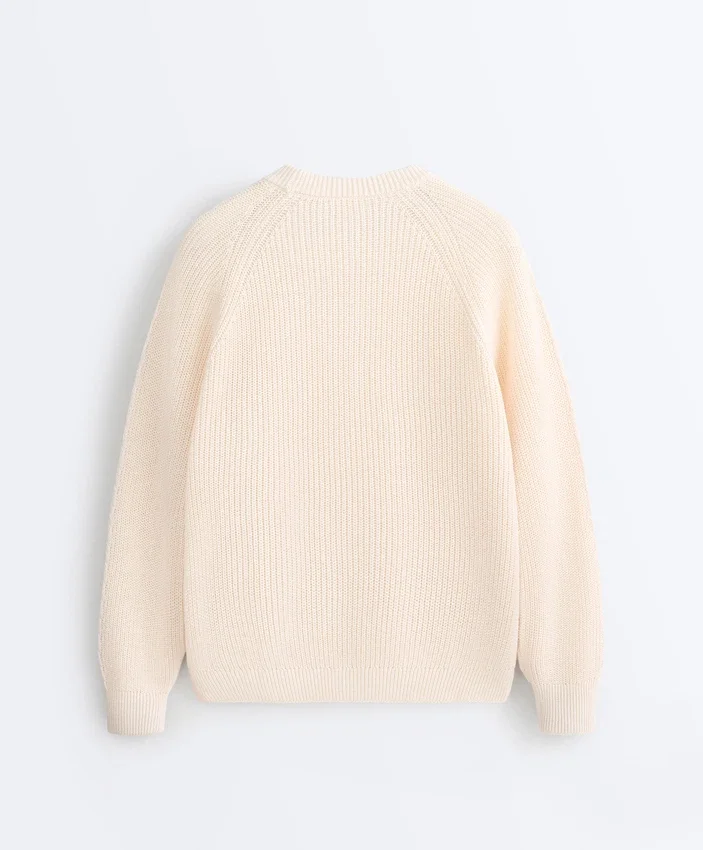 Pull en maille torsadée 100 % coton Pull en maille torsadée 100 % coton