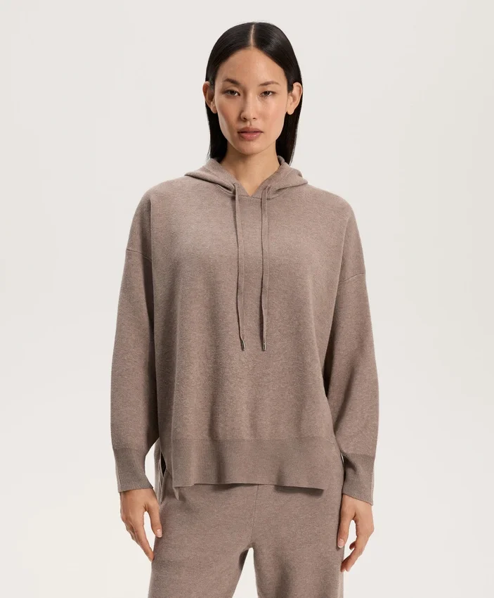 Pull long à capuche en maille Pull long à capuche en maille