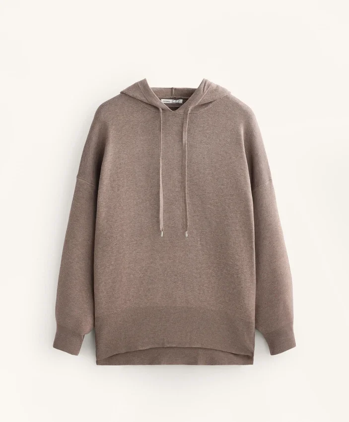 Pull long à capuche en maille Pull long à capuche en maille