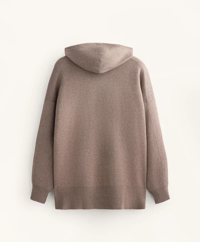 Pull long à capuche en maille Pull long à capuche en maille