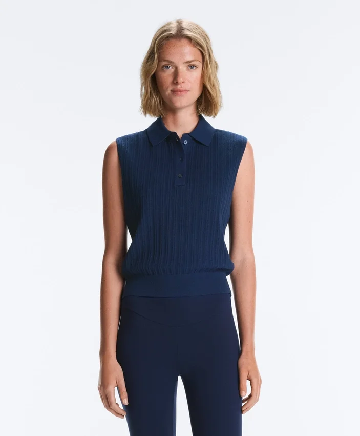 Pull sans manches en maille ajourée Pull sans manches en maille ajourée