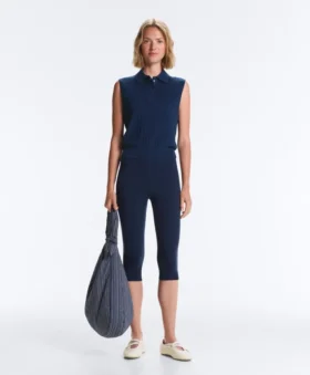 Pull sans manches en maille ajourée
