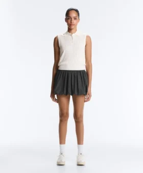 Pull sans manches en maille ajourée