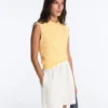 Pull sans manches en maille ajourée