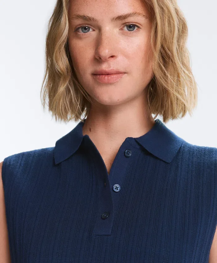 Pull sans manches en maille ajourée Pull sans manches en maille ajourée