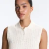 Pull sans manches en maille ajourée Pull sans manches en maille ajourée