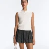 Pull sans manches en maille ajourée Pull sans manches en maille ajourée