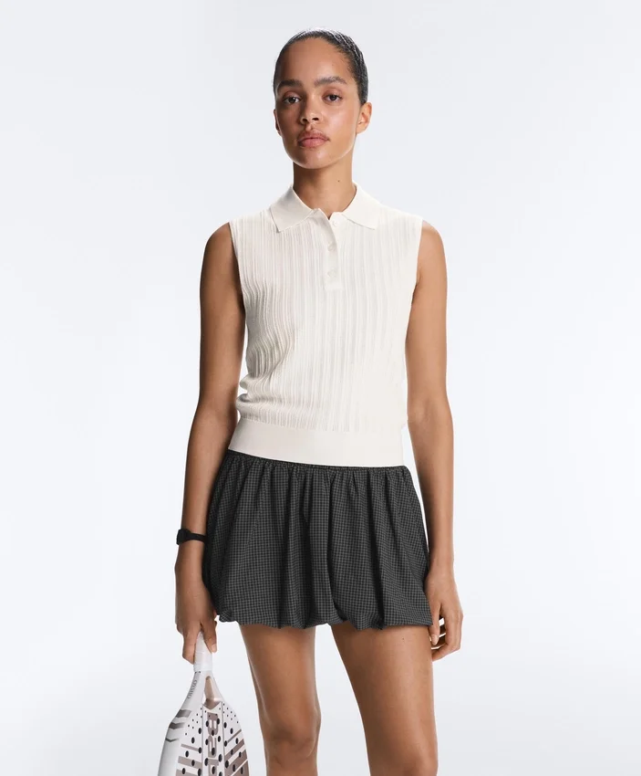 Pull sans manches en maille ajourée Pull sans manches en maille ajourée