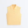 Pull sans manches en maille ajourée