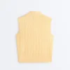 Pull sans manches en maille ajourée