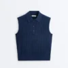 Pull sans manches en maille ajourée Pull sans manches en maille ajourée