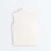Pull sans manches en maille ajourée Pull sans manches en maille ajourée