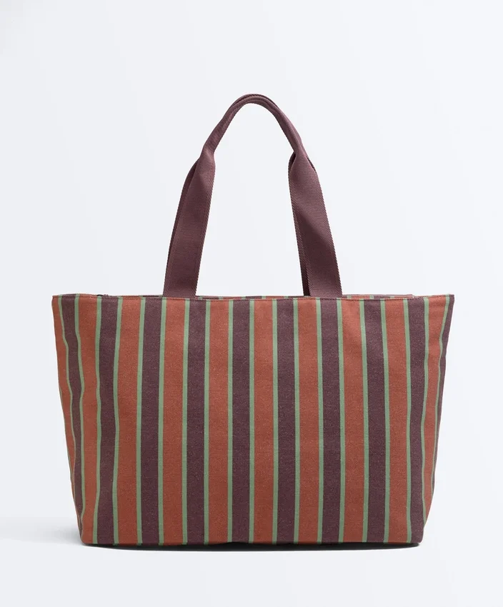 Sac fourre-tout en toile rayée Sac fourre-tout en toile rayée