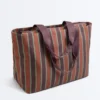 Sac fourre-tout en toile rayée Sac fourre-tout en toile rayée
