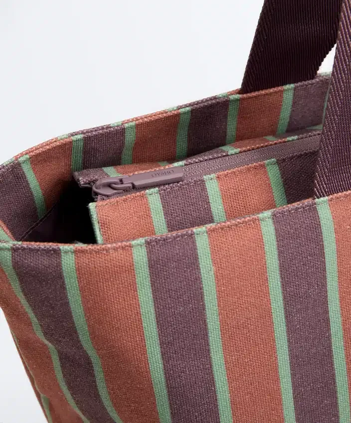 Sac fourre-tout en toile rayée Sac fourre-tout en toile rayée