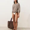 Sac fourre-tout en toile rayée Sac fourre-tout en toile rayée