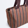 Sac fourre-tout en toile rayée Sac fourre-tout en toile rayée