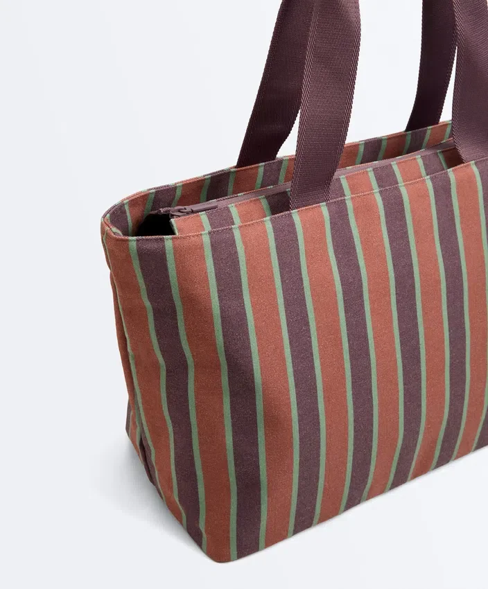 Sac fourre-tout en toile rayée Sac fourre-tout en toile rayée