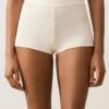 Short de bikini taille haute en crochet à texture bulles