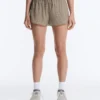 Short technique 2-en-1 à carreaux et taille mi-haute Short technique 2-en-1 à carreaux et taille mi-haute