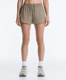Short technique 2-en-1 à carreaux et taille mi-haute
