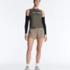 Short technique 2-en-1 à carreaux et taille mi-haute Short technique 2-en-1 à carreaux et taille mi-haute