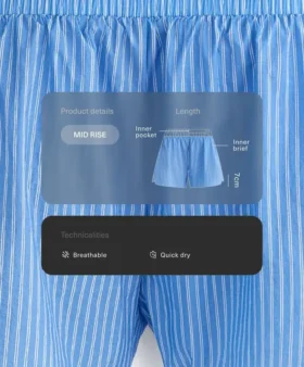 Short technique rayé