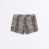Shorts de bikini taille haute à imprimé serpent