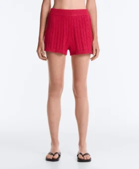 Shorts en maille torsadée délavée