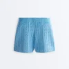 Shorts en maille torsadée délavée