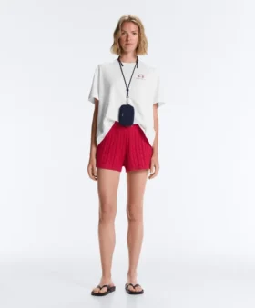 Shorts en maille torsadée délavée